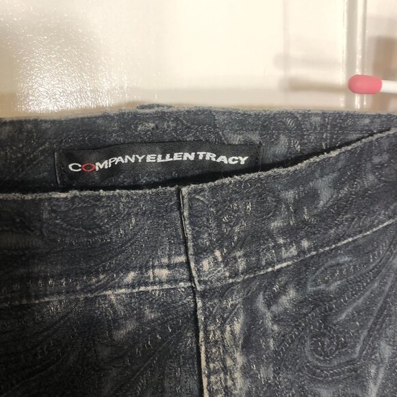 Vintage Ellen Tracy Company Jeans Women's 10 Straight Pockets Dark Grey Paisley - Picture 3 of 9